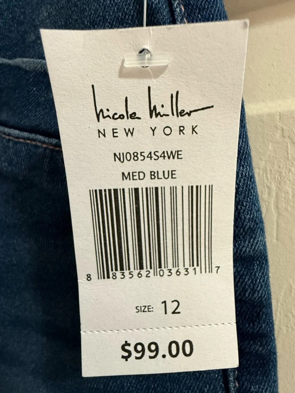 Nicole Miller Nomad Super High Rise Flare Jeans Size 12, Medium Wash NWT Stretch - Picture 5 of 10